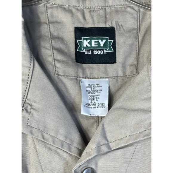 NWT KEY Unlined Poplin Short Sleeved Coverall Men’s Sz 2XLT 996.24 Beige Tan - Picture 3 of 10